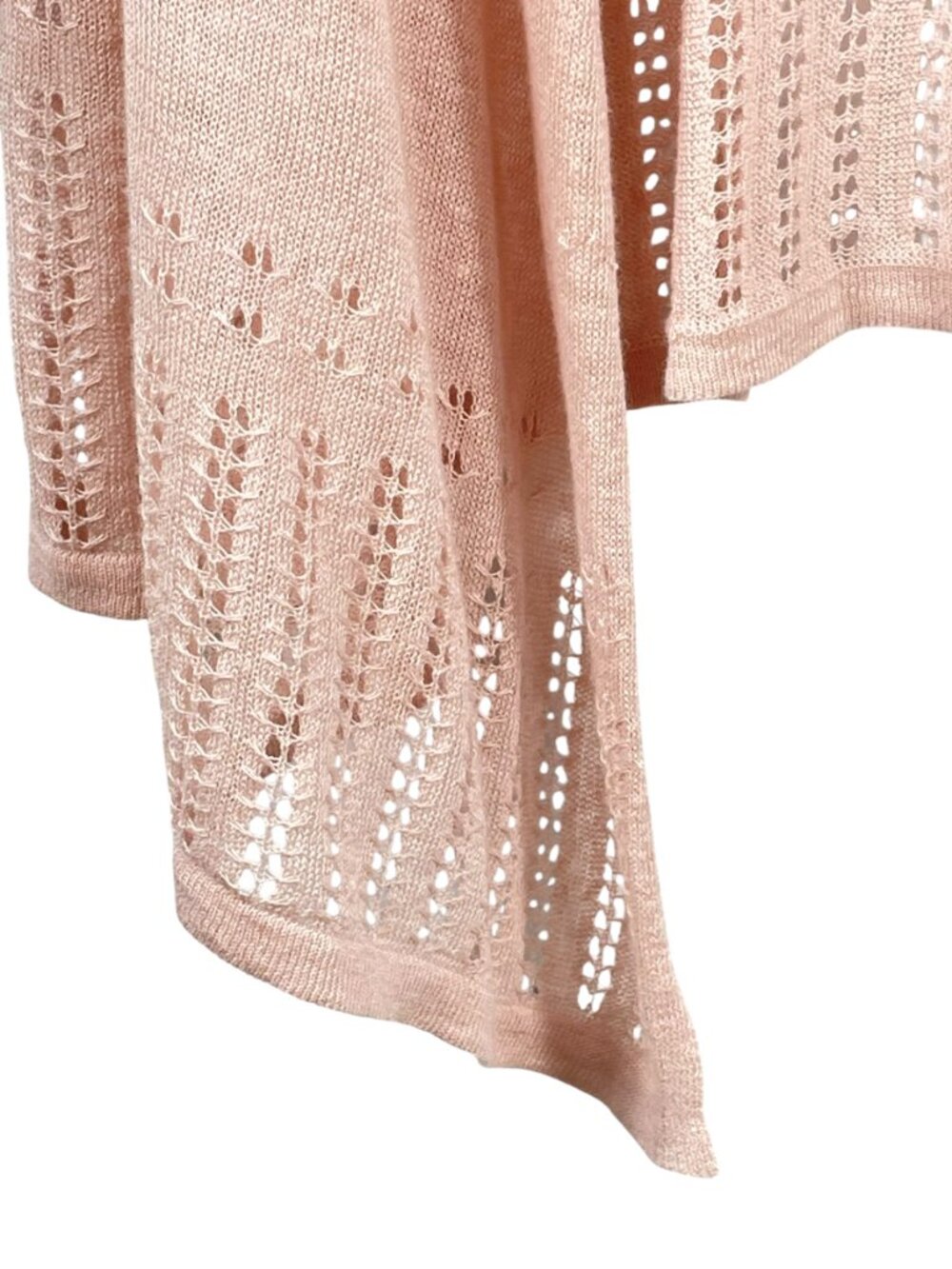 Nanette Lepore Linen Blend Open Cardigan Pink Lightweight Drape L - Picture 9 of 13